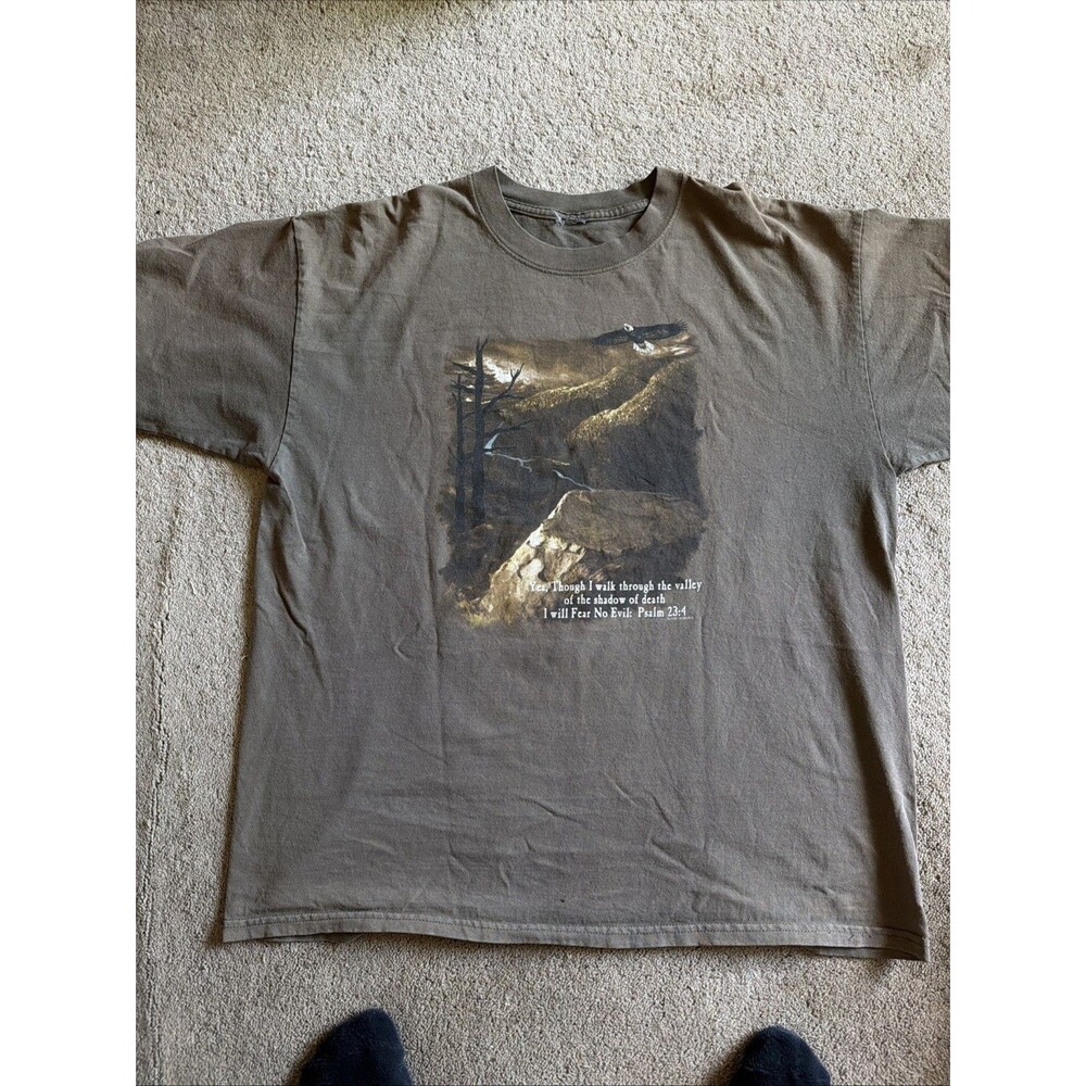 The Chosen Psalm 23:4 Eagle Nature Shirt XL Brown Y2K Vintage